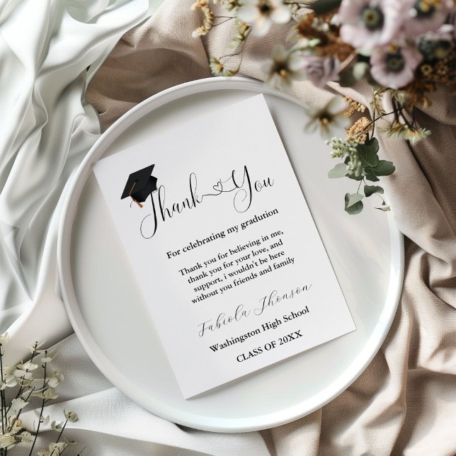 Simple Script graduation thank you message Card (Creator Uploaded)