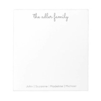 Simple Script Grey Family Notepad