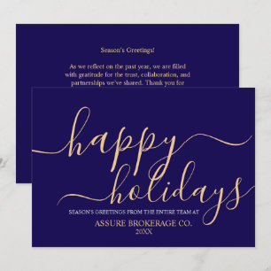 Simple Script Happy Holidays Business Corporate  Holiday Card