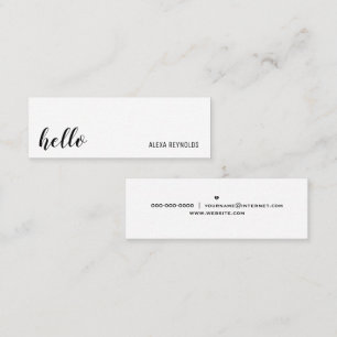 Simple Script Hello Mini Business Card