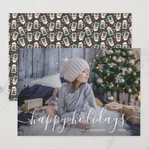 Simple Script Hot Chocolate Family Photo Holiday Card
