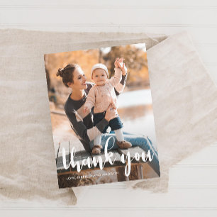 Simple Script Kids Birthday Photo Thank You Postcard