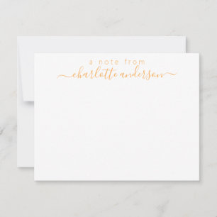 Simple Script Lettering in Yellow Personalized Card