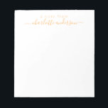 Simple Script Lettering in Yellow Personalized  Notepad<br><div class="desc">Simple Script Lettering in Yellow Personalized Notepad</div>
