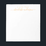 Simple Script Lettering in Yellow Personalized  Notepad<br><div class="desc">Simple Script Lettering in Yellow Personalized Notepad</div>