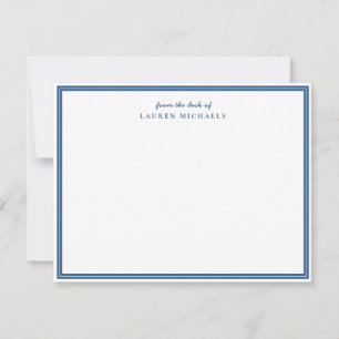 Simple Script Light Navy Blue Border Personalized  Card