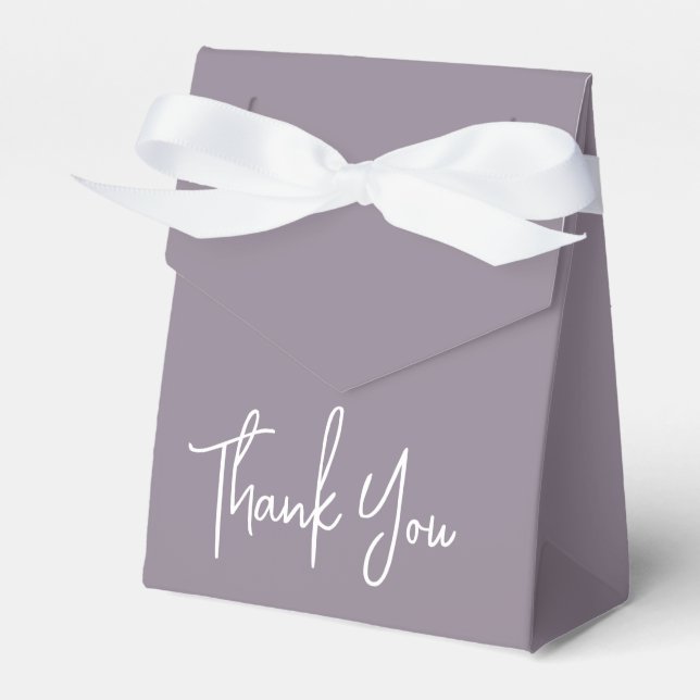 Simple Script Lilac Thank You Favour Box (Front Side)