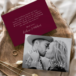 Simple Script Love et Merci Burgundy Mariage