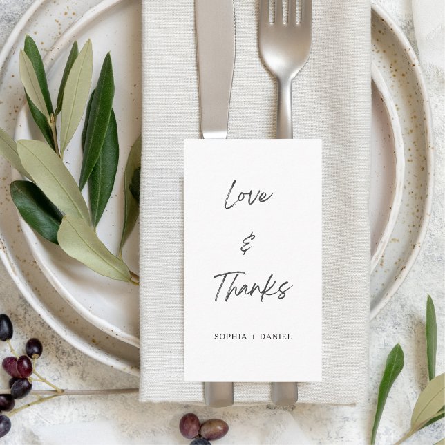 Simple Script Love & Thanks Wedding Place Card (Creator Uploaded)