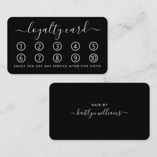 Simple Script Loyalty Card - Black & White
