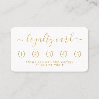 Simple Script Loyalty Card - Gold & White