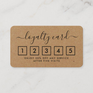 Simple Script Loyalty Card - Rustic Kraft