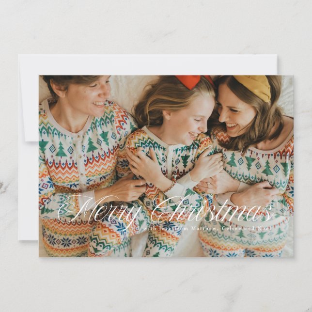 Simple Script Merry Christmas Holiday Card (Front)