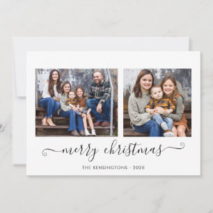 Simple Script Merry Christmas Photo Holiday