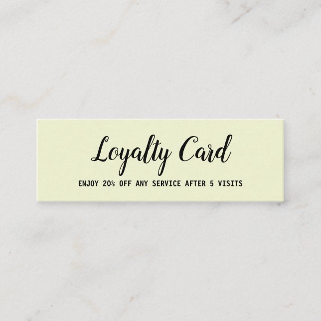 simple script minimal add your text  loyalty card (Front)