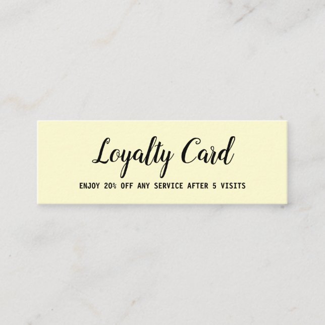 simple script minimal add your text  loyalty card (Front)