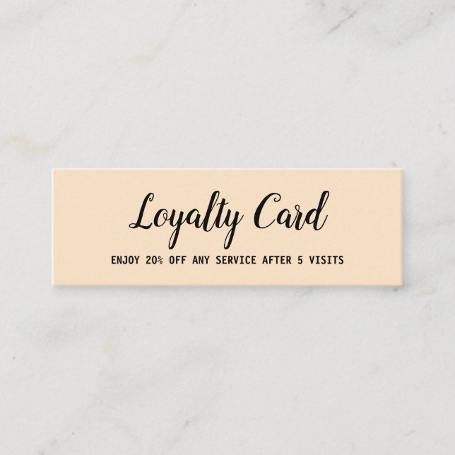simple script minimal add your text  loyalty card (Front)