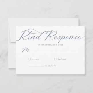 Simple Script Minimalist Classic Wedding RSVP Card