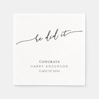 Simple Script Minimalist Graduation Party Napkin