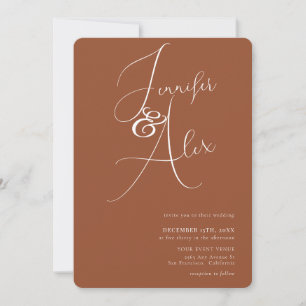 Simple Script Minimalist Photo Collage Wedding  Invitation