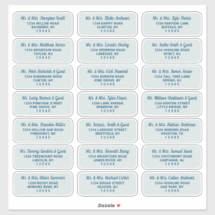 Simple Script Mint Green Guest Address Labels