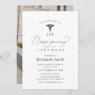 simple script modern nurse pinning ceremony invitation