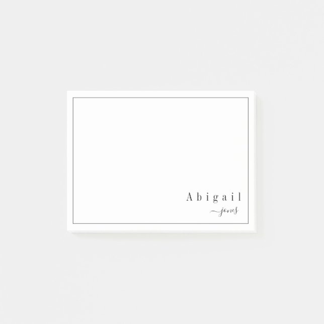Simple Script Modern personalized Stationery Post-it Notes (Front)