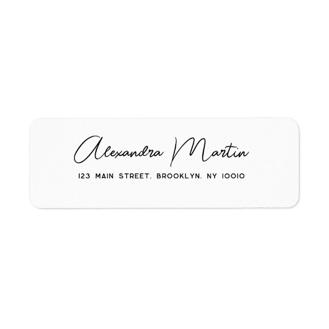 Simple Script Modern Return Address Label (Front)