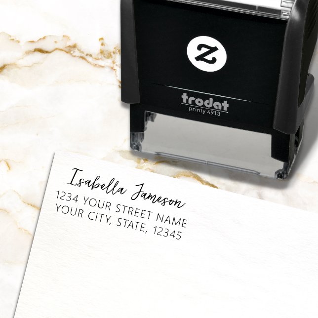 Simple Script Modern Return Address Self-inking Stamp (Creator Uploaded)