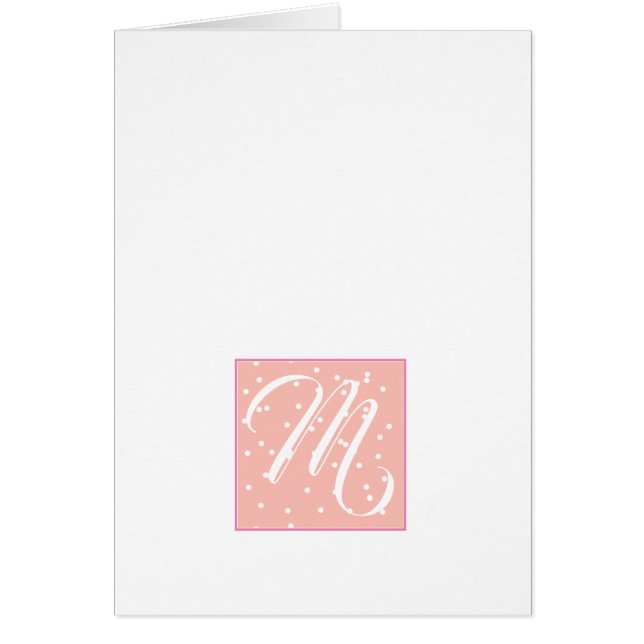 Simple Script Monogram Initial- Pink Confetti (Front)