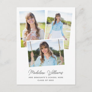 Simple Script Multi Photo Graduation Postcard