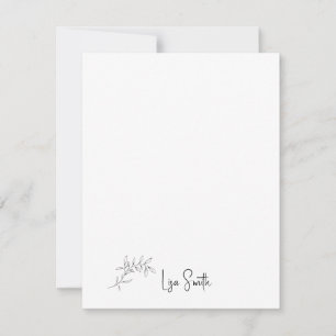 Simple Script Name Foliage Thank You Card
