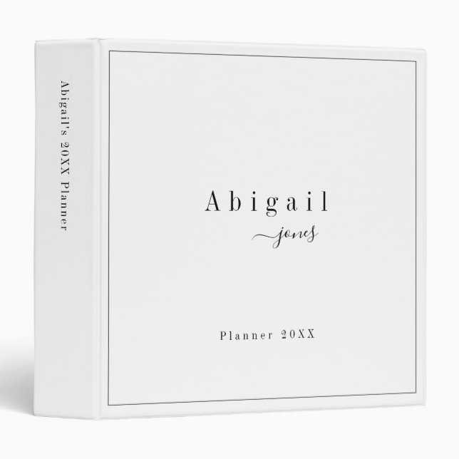 Simple Script Name Modern personalized Binder (Front/Spine)
