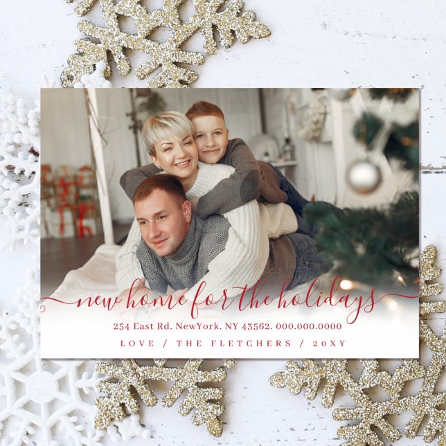 Simple Script New Home for Holidays Photo Moving Holiday Card (Creator Uploaded)