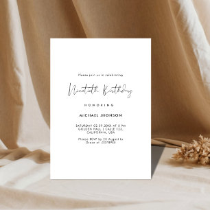 Simple Script Ninetieth Birthday Invitation