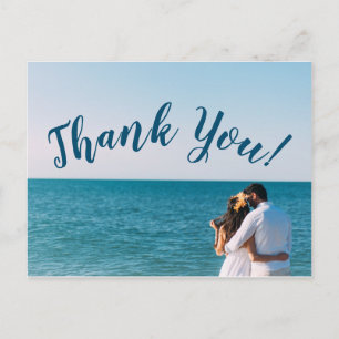 Simple script – ocean view Thank You card