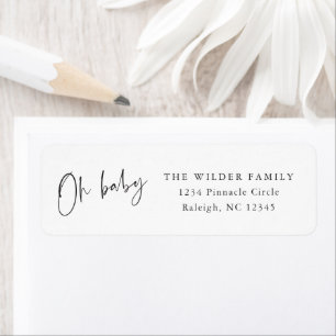 Simple Script Oh Baby Return Address