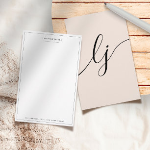 Simple Script Personalized Stationery Blush Pink
