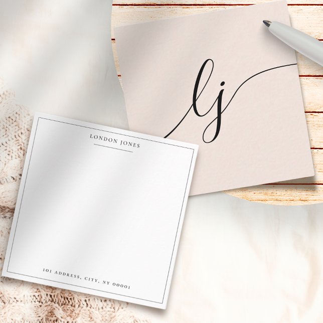 Simple Script Personalized Stationery Blush Pink Card (Creator Uploaded)