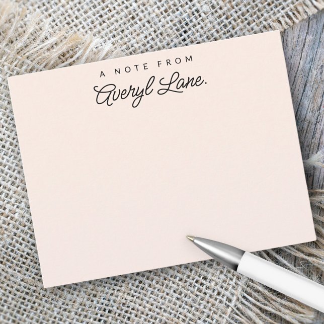 Simple Script Personalized Stationery Blush Pink Card (Creator Uploaded)