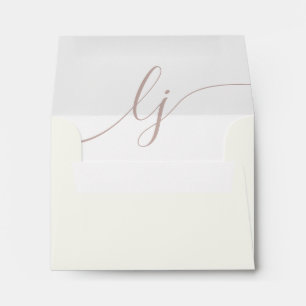 Simple Script Personalized Stationery Ivory Rose Envelope