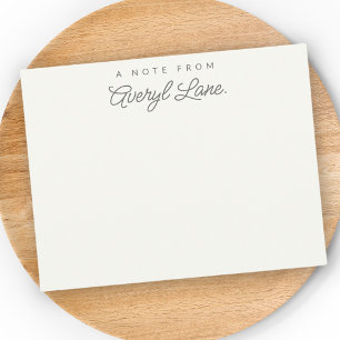 Simple Script Personalized Stationery Ivory White Card