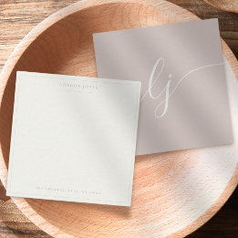 Simple Script Personalized Stationery Rose Ivory Card