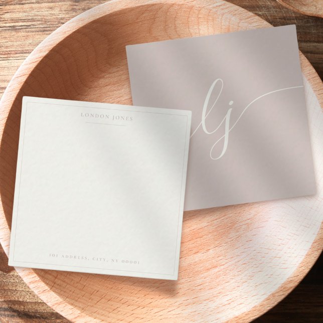 Simple Script Personalized Stationery Rose Ivory Card (Creator Uploaded)