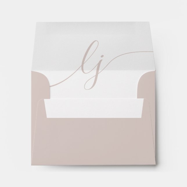 Simple Script Personalized Stationery Rose Pink Envelope (Back (Bottom))