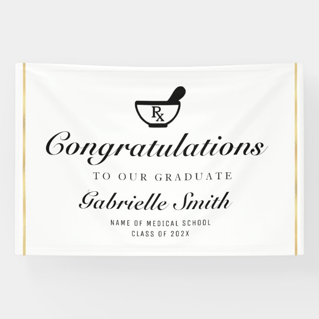 simple script pharmacy grad party welcome sign (Horizontal)