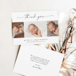 Simple Script Photo Collage Baby Thank You Card<br><div class="desc">Simple Script Photo Collage Baby Thank you card. The back includes a thank you message that you can personalize or remove if you prefer to hand write your thank you.</div>