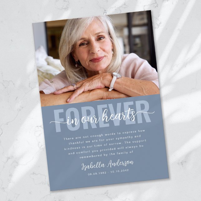 Simple Script Photo Funeral Thank You Card (Creator Uploaded)