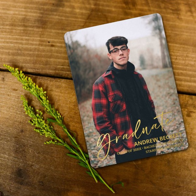 Simple Script Photo Graduation Announcement (Creator Uploaded)