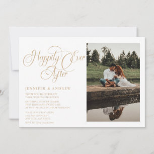 Simple Script Photo Reception Wedding Invitation